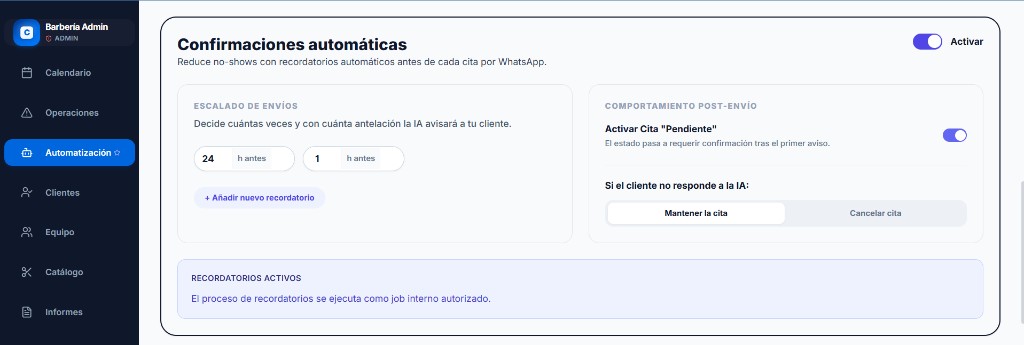 Automatización de confirmaciones y recordatorios en CitaVoz